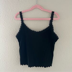 Colsie Black Cami with Lace Detail